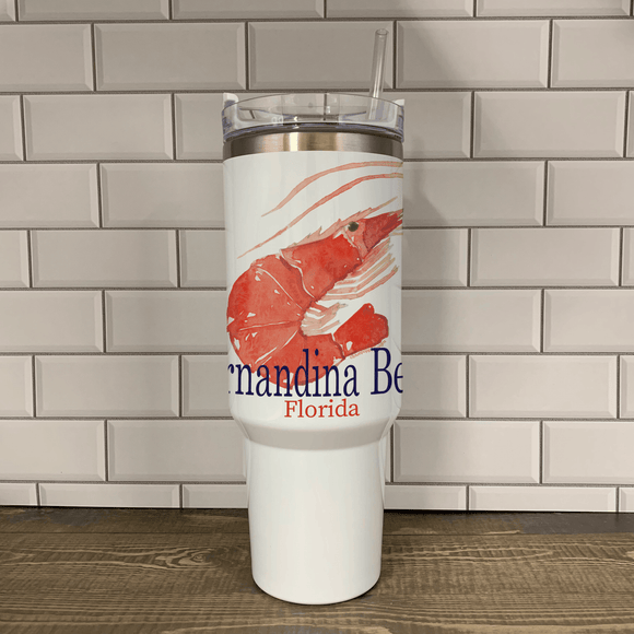 Shrimp 40oz Tumbler - Name Drop with your town Insulated Mug/Tumbler Blue Poppy Designs Art Only  
