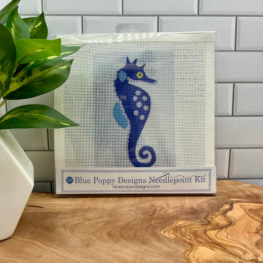 Seahorse Needlepoint Design Needlepoint Kit Blue Poppy Designs