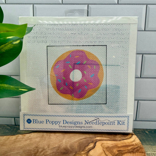 Doughnut Needlepoint Design Needlepoint Kit Blue Poppy Designs