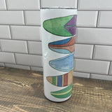 Surfboards 20 oz Tumbler - Customize it with your town Drinking Glass/Tumbler Blue Poppy Designs Art Only  