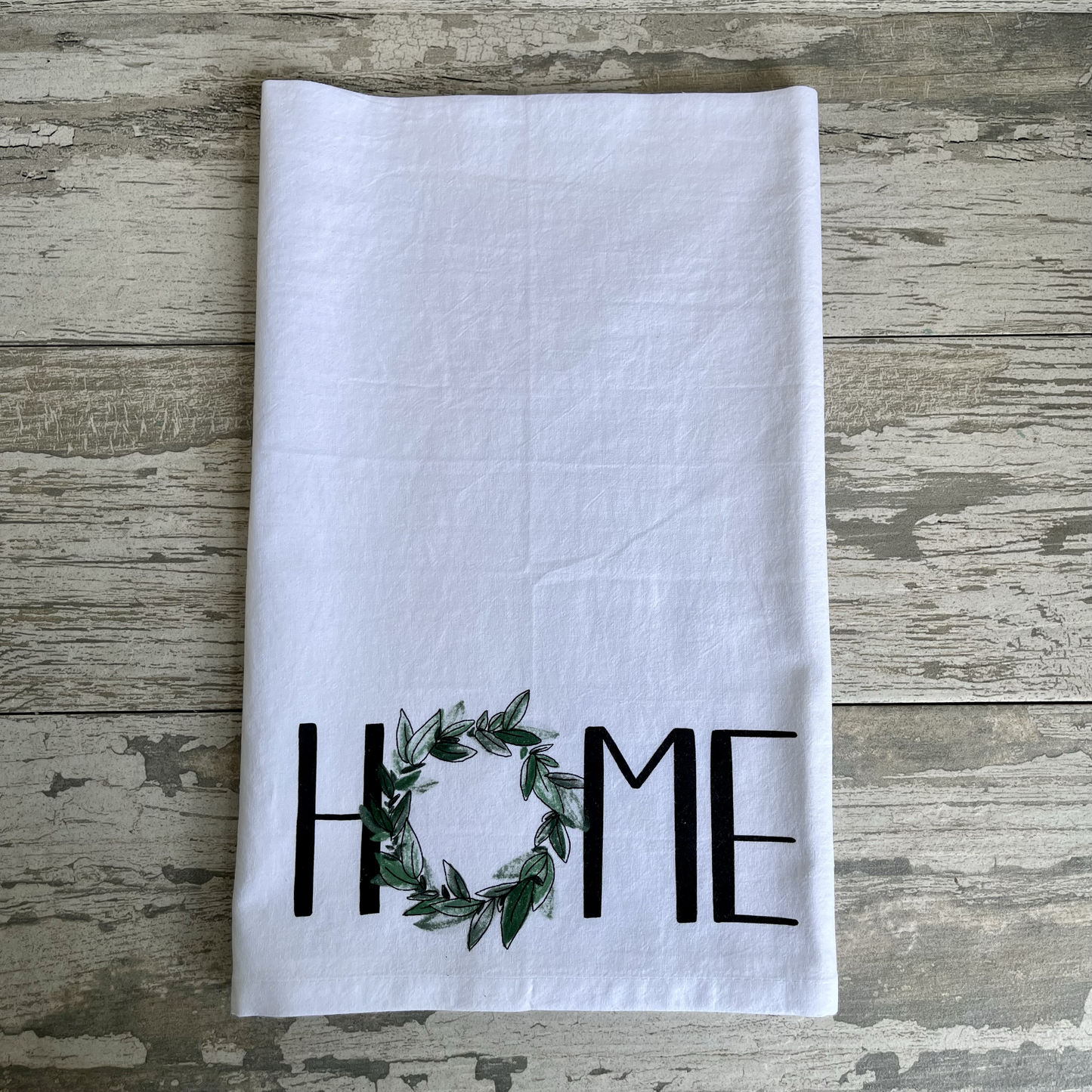 Home Wreath (watercolor painting) 27 x 27 Kitchen Towel Kitchen Towel/Dishcloth Blue Poppy Designs