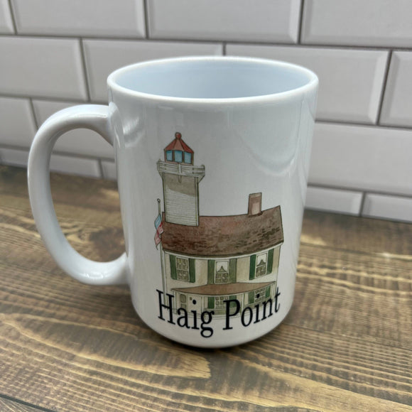 Lighthouse 15 oz Coffee Mug - Customize it with your town Coffee Mug/Cup Blue Poppy Designs Art Only  