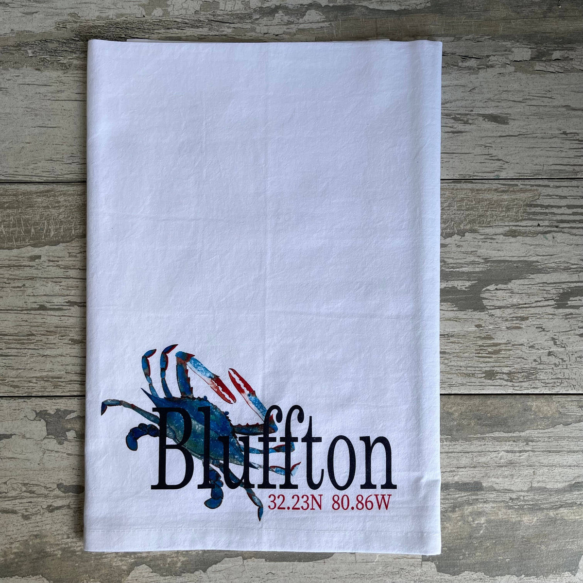 Custom Your Town Oyster (watercolor) 27x27 Kitchen Towel – Blue