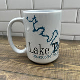 Custom Choose your Lake Ceramic Coffee Mug 15 oz Coffee Mug/Cup Blue Poppy Designs Default Title
