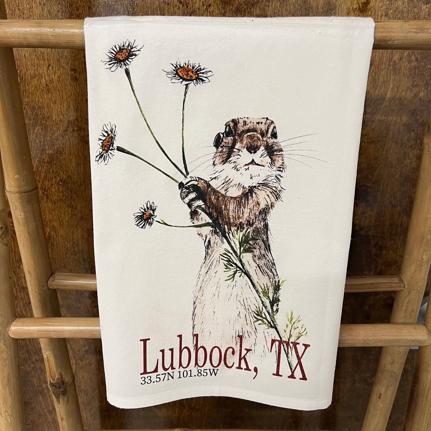 Custom Your Town Prairie Dog 27 x 27 Kitchen Towel Kitchen Towel/Dishcloth Blue Poppy Designs Your Town (Customized)