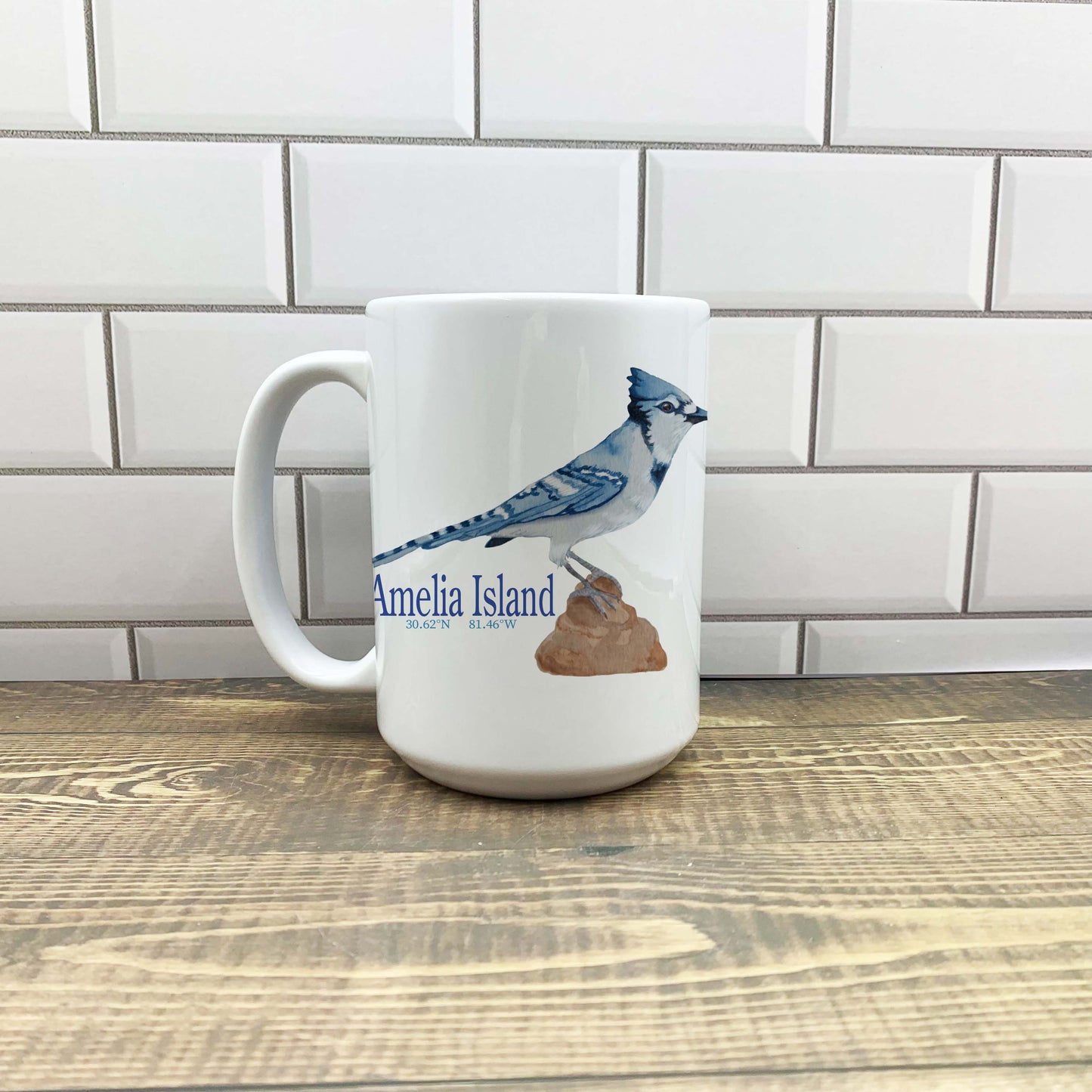 Blue Jay 15 oz Coffee Mug Coffee Mug Blue Poppy Designs Art Only