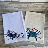 Watercolor Blue Crab 27 x 27 Towel Kitchen Towel/Dishcloth Blue Poppy Designs   