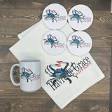Blue Crab 15 oz Coffee Mug - Customize it with your town Coffee Mug/Cup Blue Poppy Designs