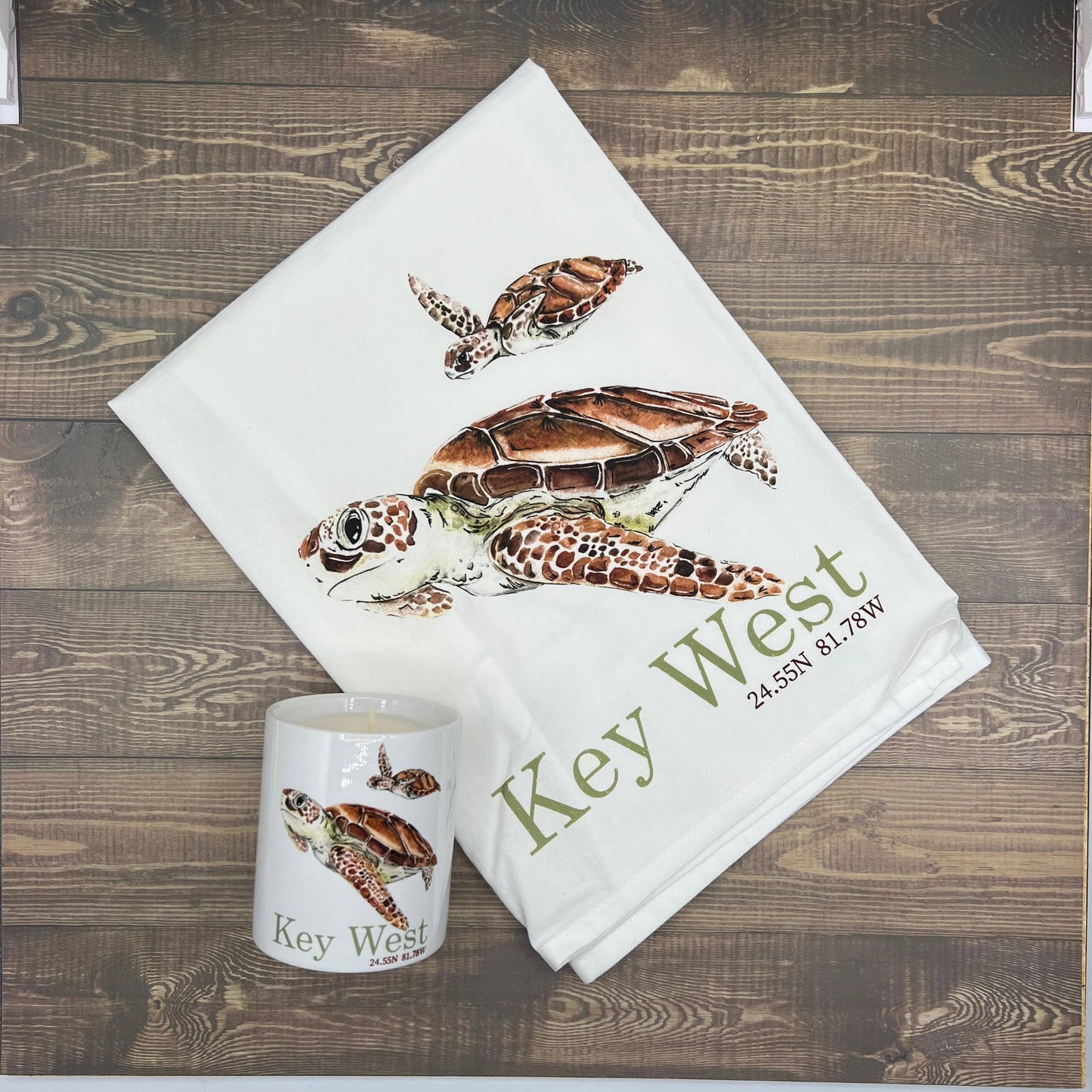 Custom Your Town Sea Turtle 27x27 Kitchen Towel Kitchen Towel/Dishcloth Blue Poppy Designs