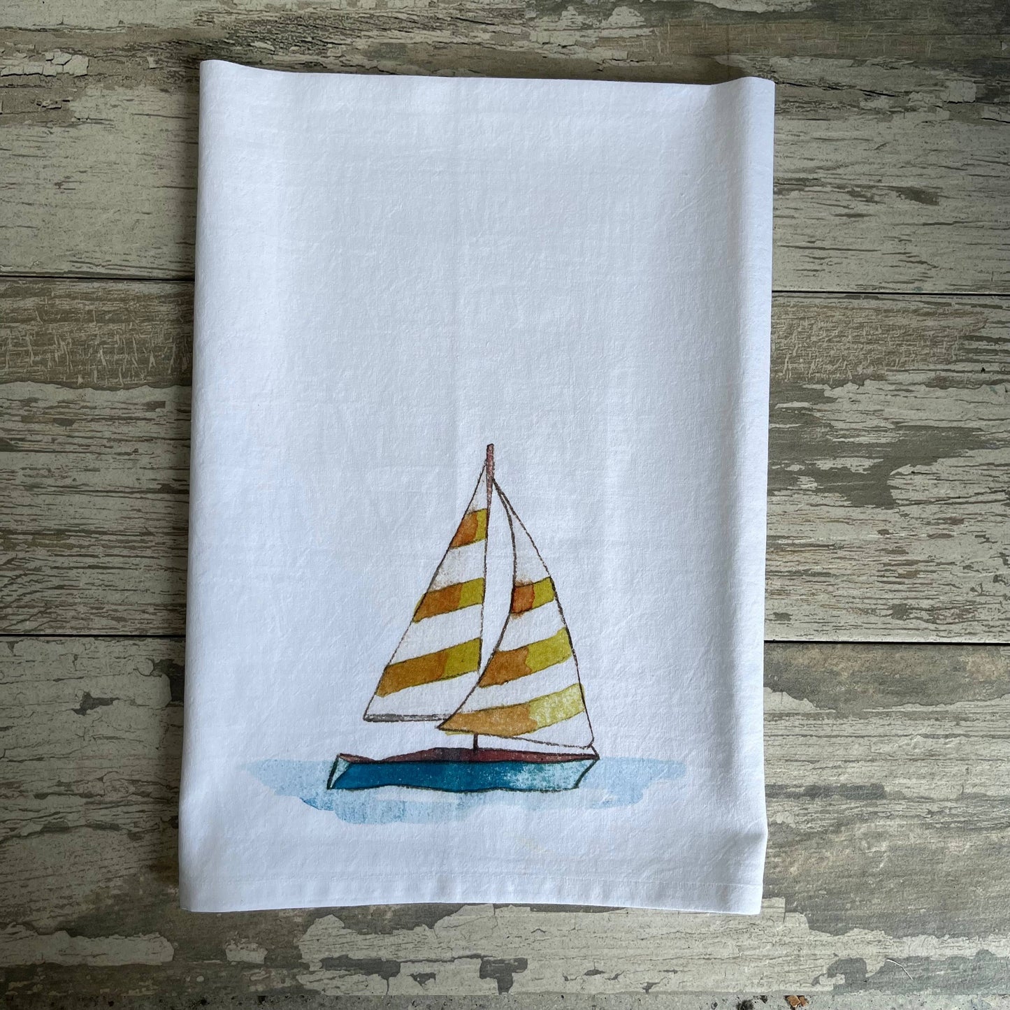 Sailboat Kitchen Towel Kitchen Towel/Dishcloth Blue Poppy Designs
