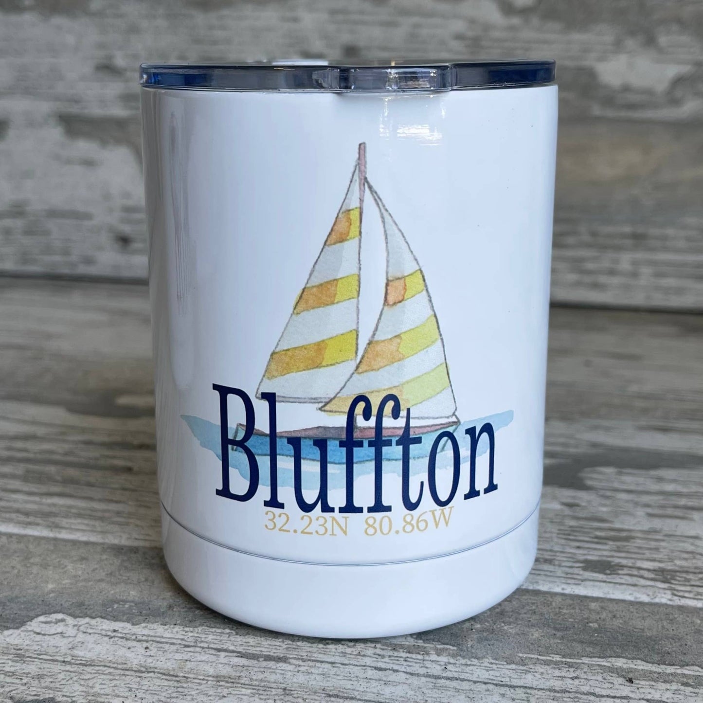 Sailboat Low Ball Tumbler Drinking Glass/Tumbler Blue Poppy Designs Art Only