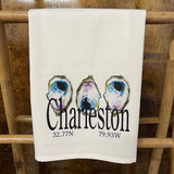 Custom Your Town Oyster (watercolor) 27x27 Kitchen Towel Kitchen Towel/Dishcloth Blue Poppy Designs Your Town (Customized)  