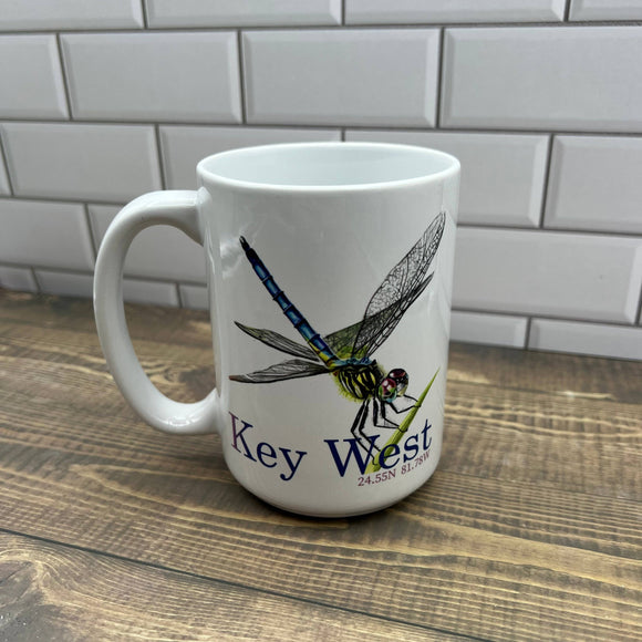 Dragonfly 15 oz Coffee Mug - Customize it with your town Coffee Mug/Cup Blue Poppy Designs Art Only  
