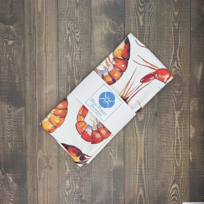 Shrimp Waffle Kitchen Towel Tea Towel Blue Poppy Designs