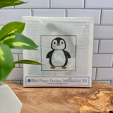 Penguin Needlepoint Kit Embroidery/Cross Stitch Supplies Blue Poppy Designs