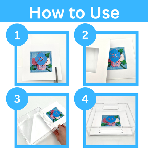 Acrylic Tray for the 6" x 4" Needlepoint kit Blue Poppy Designs