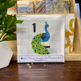 Mahjong One Bird Bamboo Needlepoint Kit Peacock Embroidery/Cross Stitch Supplies Blue Poppy Designs