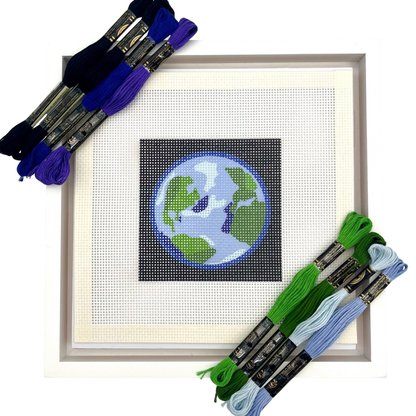 Earth Needlepoint Design Needlepoint Kit Blue Poppy Designs