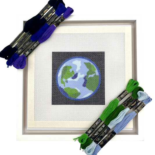 Earth Needlepoint Design Needlepoint Kit Blue Poppy Designs