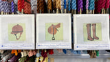 Riding Boots Needlepoint Kit Embroidery/Cross Stitch Supplies Blue Poppy Designs