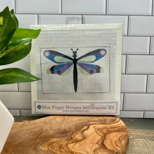Dragonfly Needlepoint Kit Embroidery/Cross Stitch Supplies Blue Poppy Designs