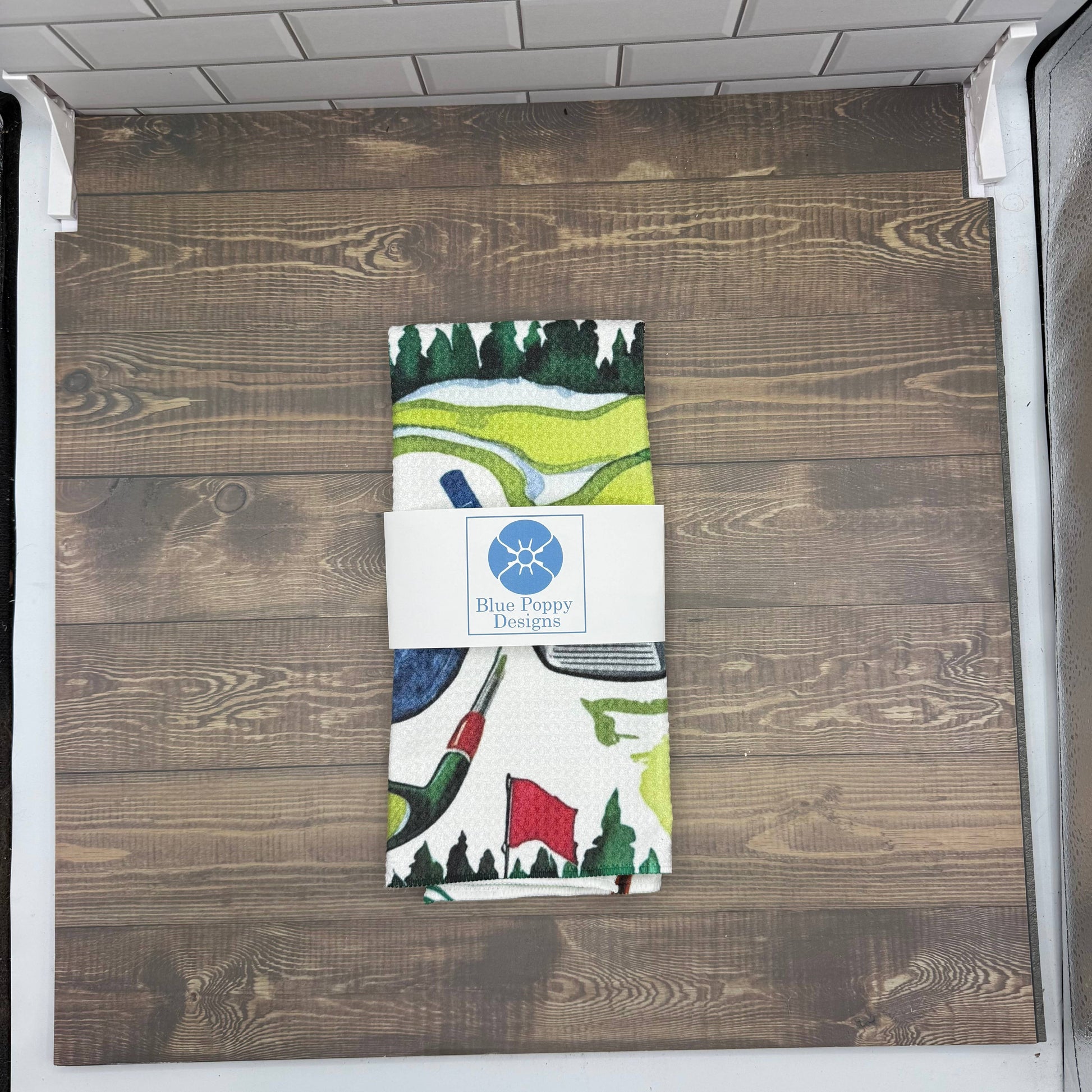 Golf Waffle Kitchen Towel Tea Towel Blue Poppy Designs