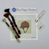 Riding Hat Needlepoint Kit Embroidery/Cross Stitch Supplies Blue Poppy Designs