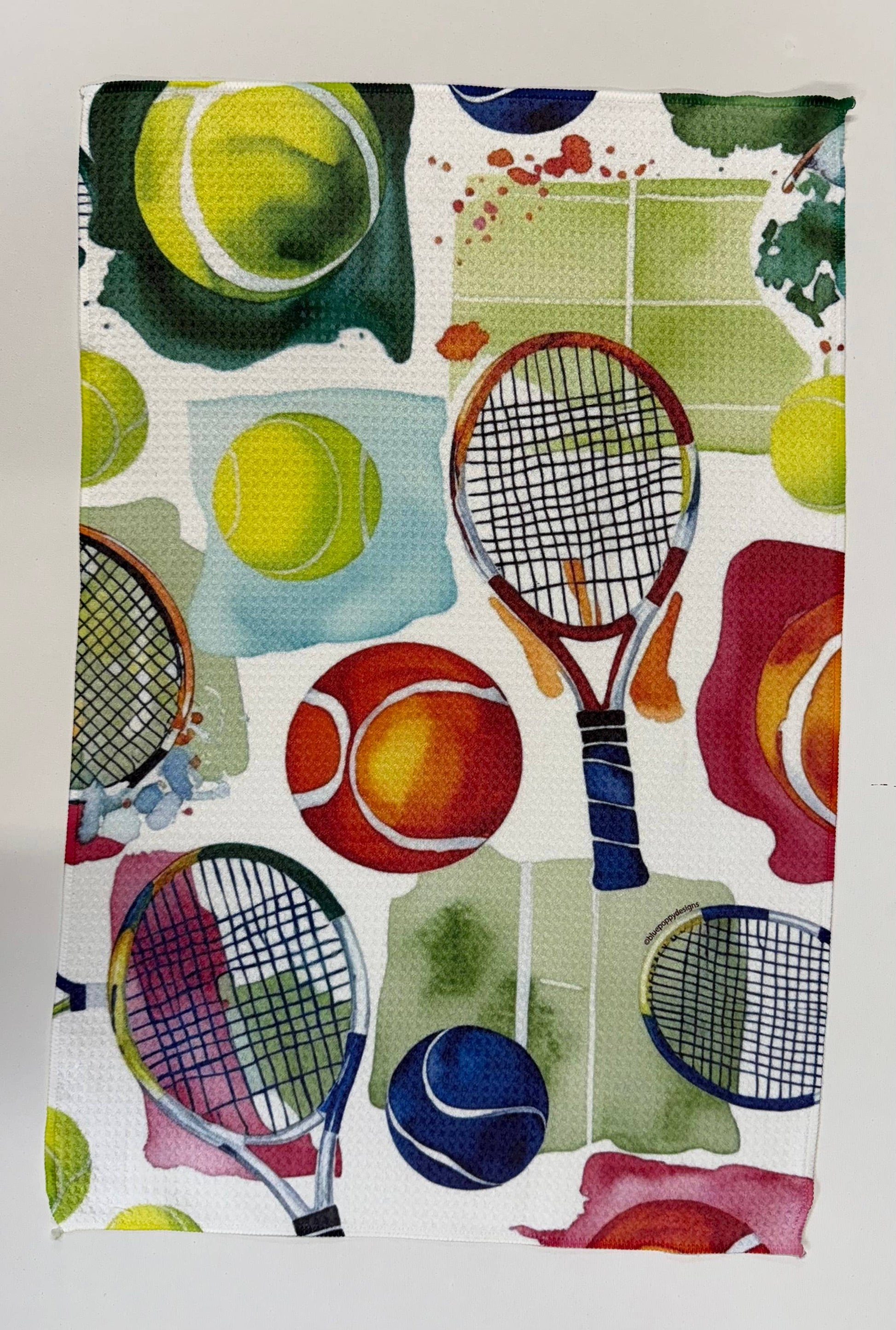 Tennis Waffle Kitchen Towel Tea Towel Blue Poppy Designs