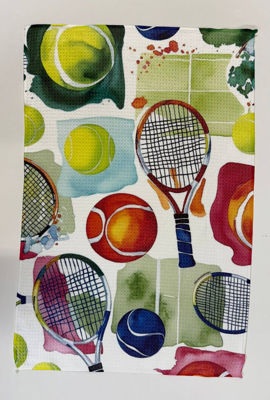 Tennis Waffle Kitchen Towel Tea Towel Blue Poppy Designs
