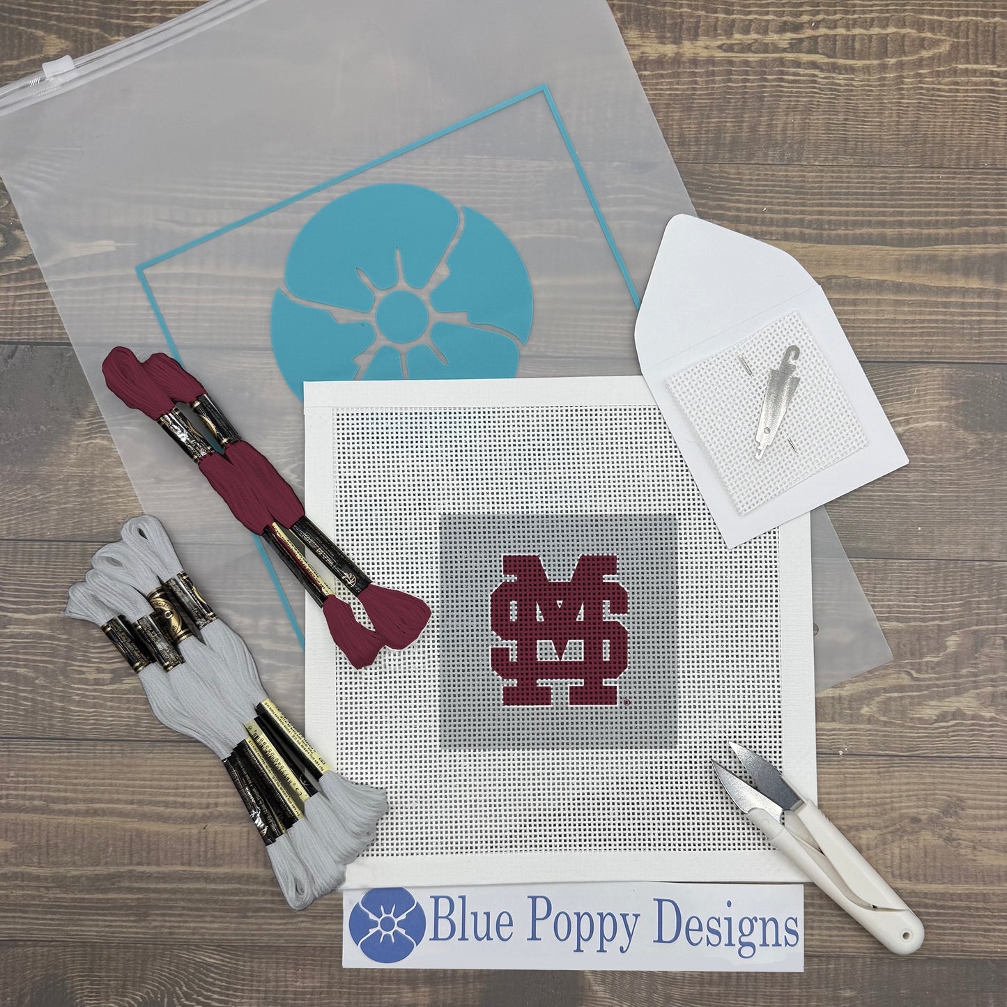 Mississippi State Baseball Logo 4x4 Needlepoint Design