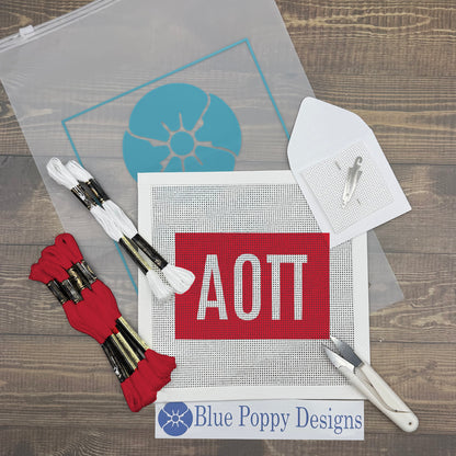 Alpha Omicron Pi 6x4 Needlepoint Kit