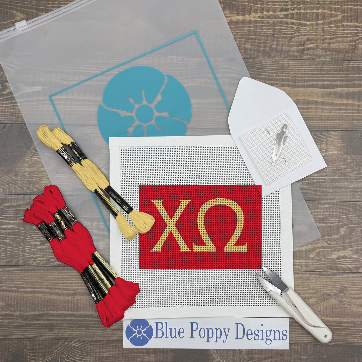 Chi Omega 6x4 Needlepoint Kit