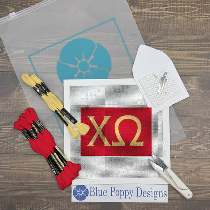 Chi Omega 6x4 Needlepoint Kit