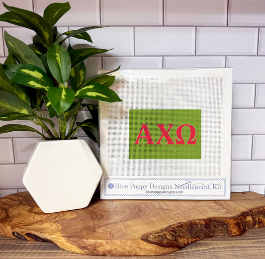 Alpha Chi Omega 6x4 Needlepoint Kit Needlepoint Kit Blue Poppy Designs