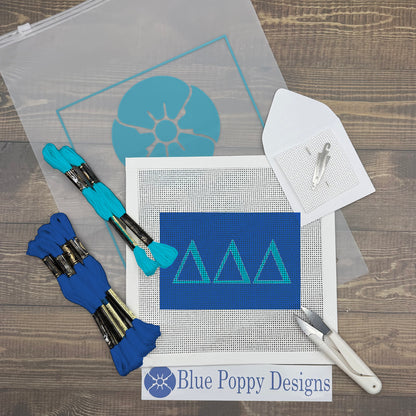 Delta Delta Delta 6x4 Needlepoint Kit