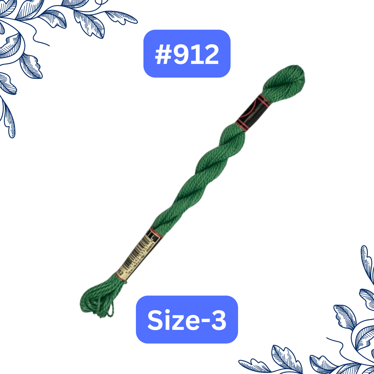 Size-3 DMC Pearl Cotton Thread #912 Thread Blue Poppy Designs