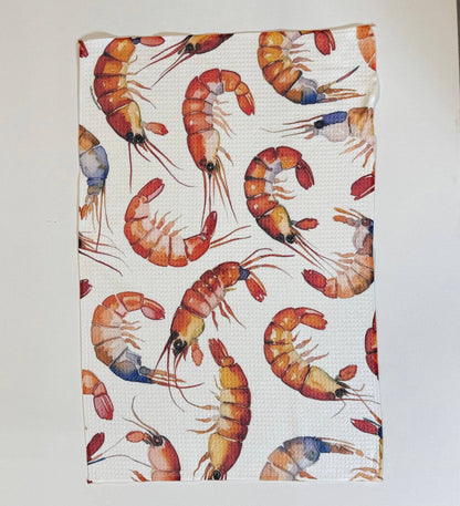Shrimp Waffle Kitchen Towel Tea Towel Blue Poppy Designs