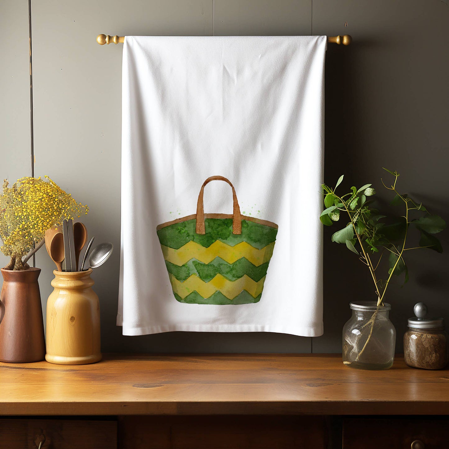 Beach Bag A Kitchen Towel Tea Towel Blue Poppy Designs
