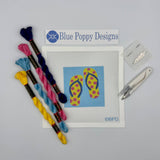 Flip Flops Needlepoint Kit Embroidery/Cross Stitch Supplies Blue Poppy Designs