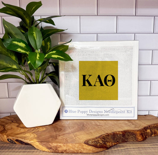 Kappa Alpha Theta 4x4 Needlepoint Kit Needlepoint Kit Blue Poppy Designs