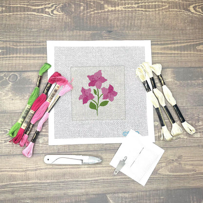 Azaleas Needlepoint Kit (on tan)