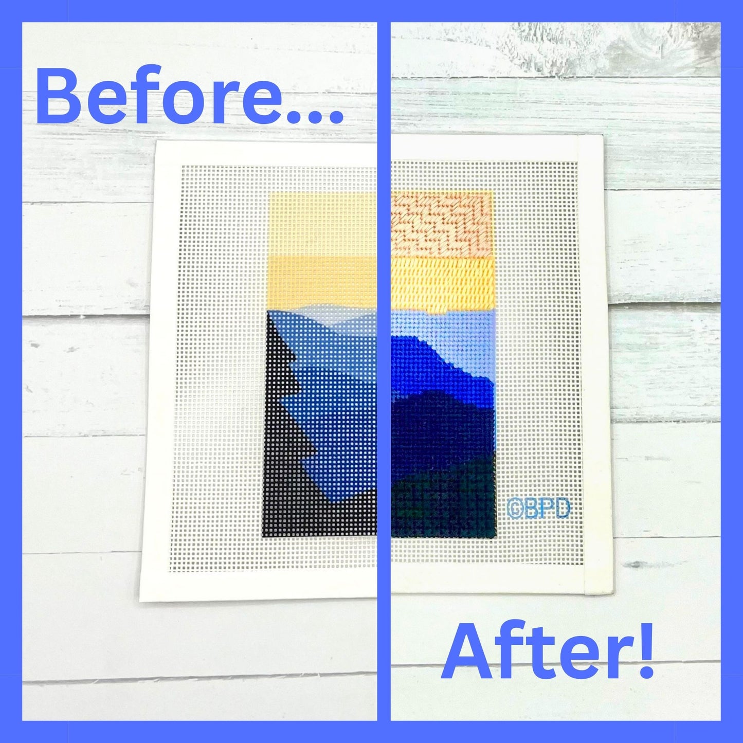 Great Smokey Mountains National Park Needlepoint Design Needlepoint Kit Blue Poppy Designs