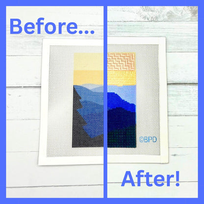 Great Smokey Mountains National Park Needlepoint Design Needlepoint Kit Blue Poppy Designs