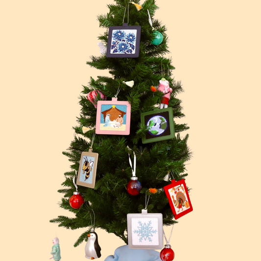 Vegan Leather 4x4 Ornaments, Six Colors