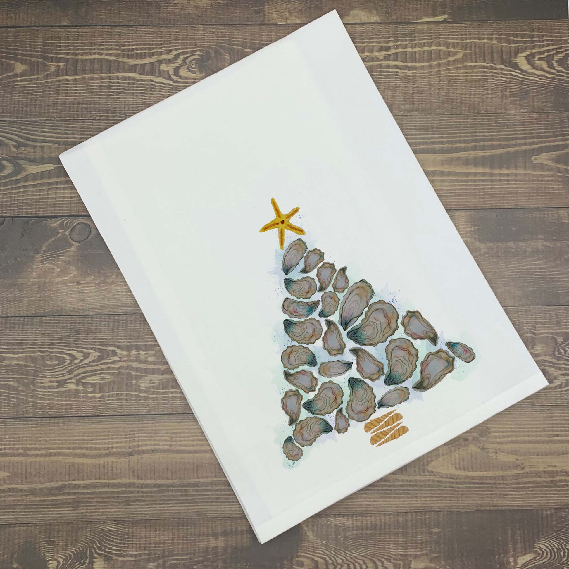 New Christmas Oyster Tree Kitchen Towel Kitchen Towel/Dishcloth Blue Poppy Designs   