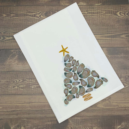 New Christmas Oyster Tree Kitchen Towel Kitchen Towel/Dishcloth Blue Poppy Designs   