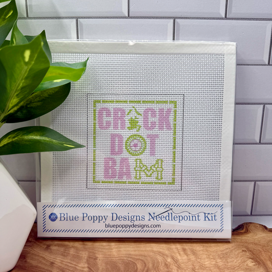 Crack Dot Bam Needlepoint Kit (Mahjong) Embroidery/Cross Stitch Supplies Blue Poppy Designs