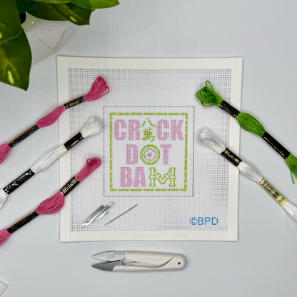 Crack Dot Bam Needlepoint Kit (Mahjong) Embroidery/Cross Stitch Supplies Blue Poppy Designs