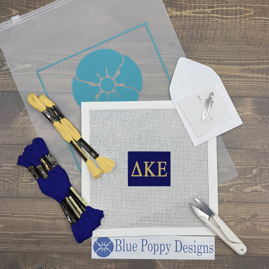 Delta Kappa Epsilon 2x2 Needlepoint Kit Craft Sewing Kit Blue Poppy Designs