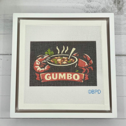 Shrimp and Crab Gumbo Needlepoint Kit Needlepoint Kit Blue Poppy Designs